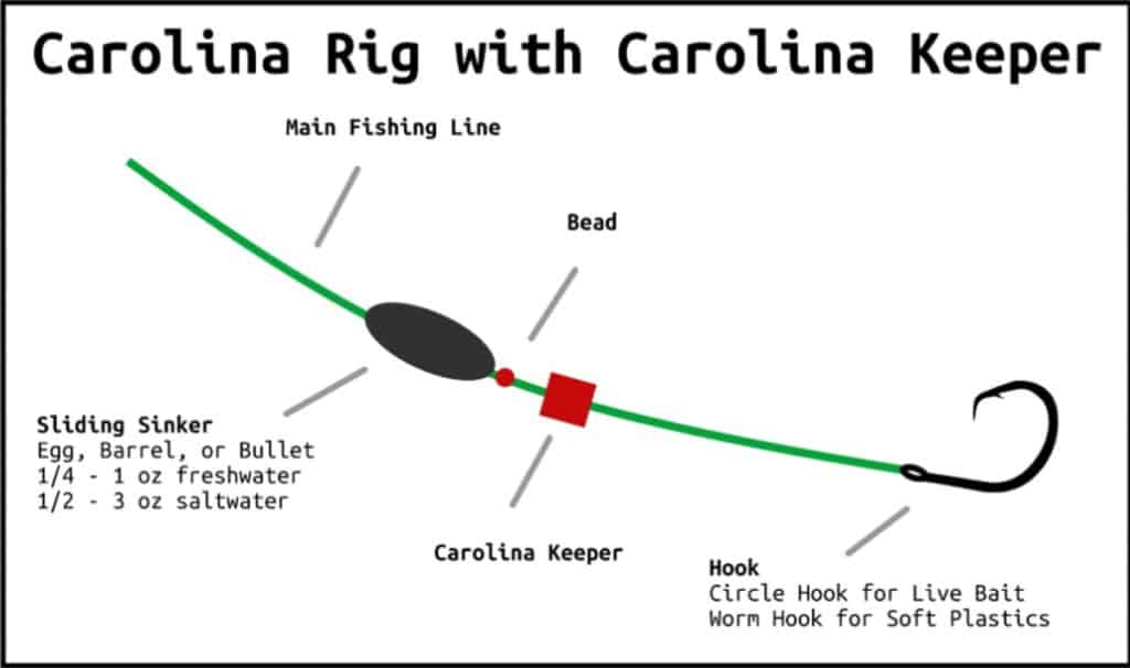 Carolina Rig with Carolina Keeper Diagram