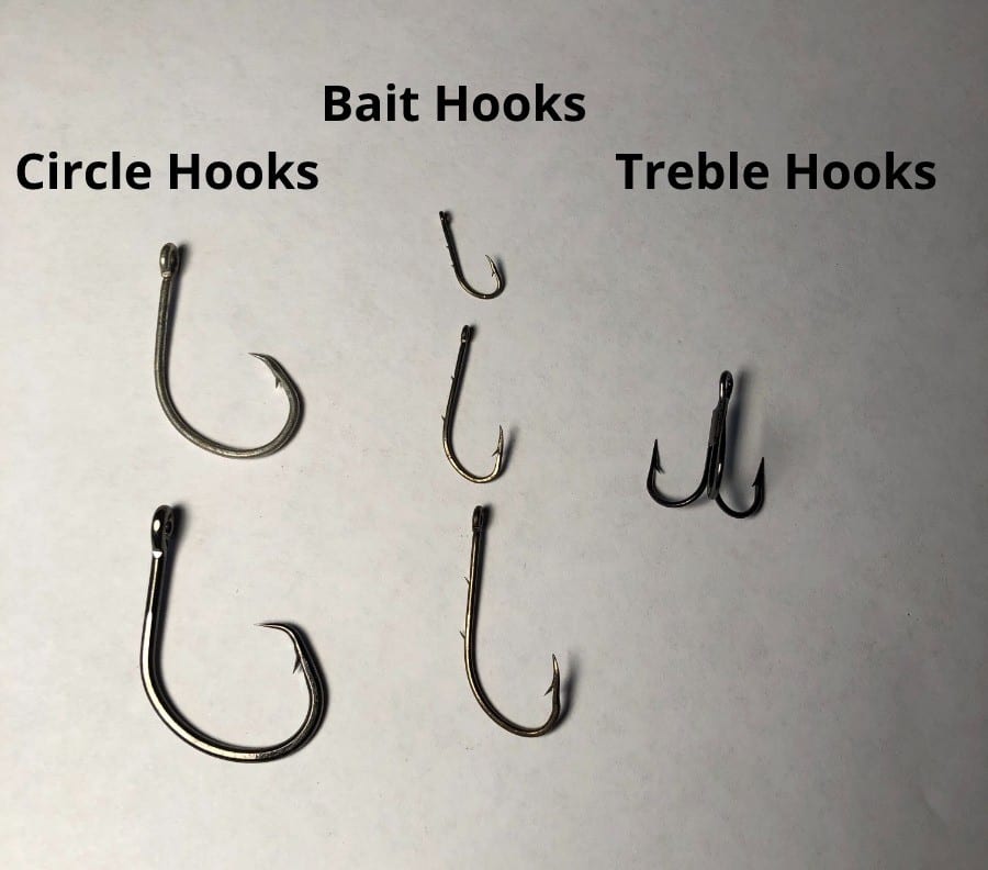 assorted fishing hook types