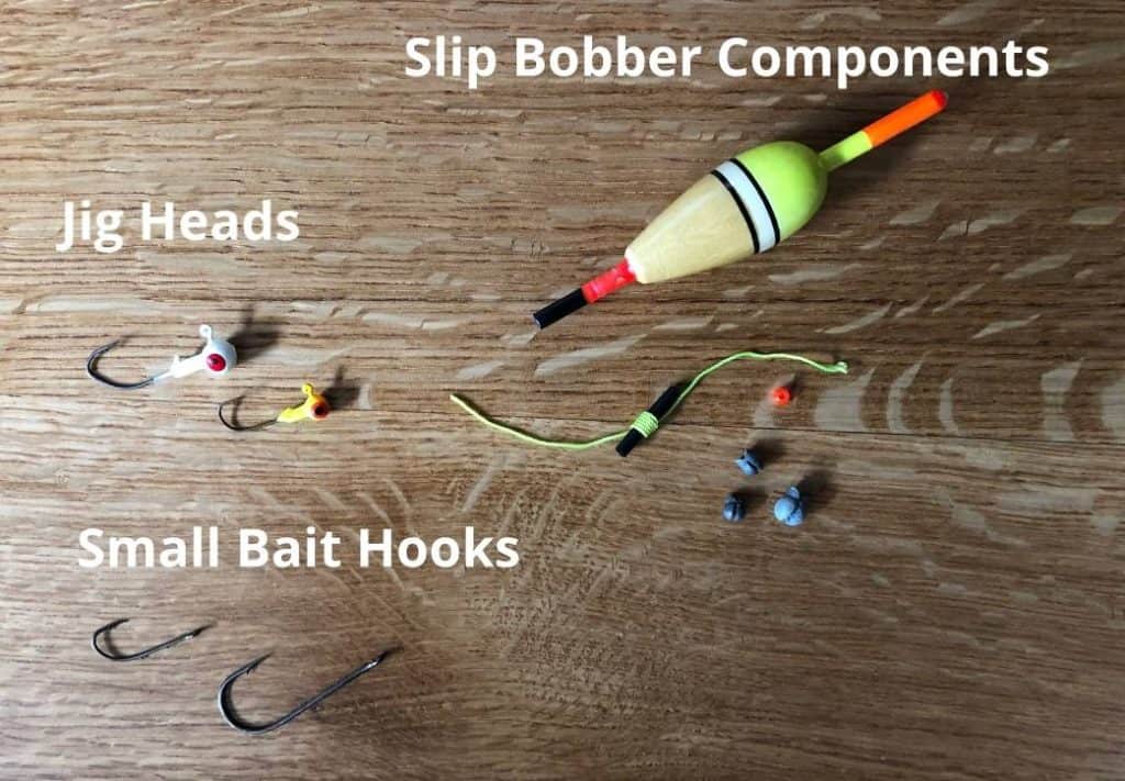 assorted tackle for targeting panfish