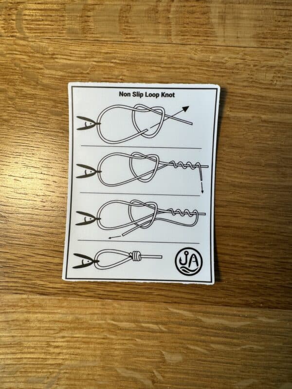 non slip loop knot 3x4 sticker on wooden background